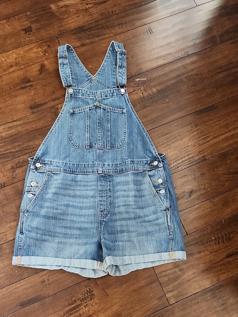 Old Navy Dark Blue Denim Shortalls Overall Romper Size XL